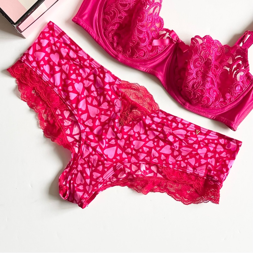 36B LARGE Victoria’s Secret hot pink bra set - Picture 3 of 7
